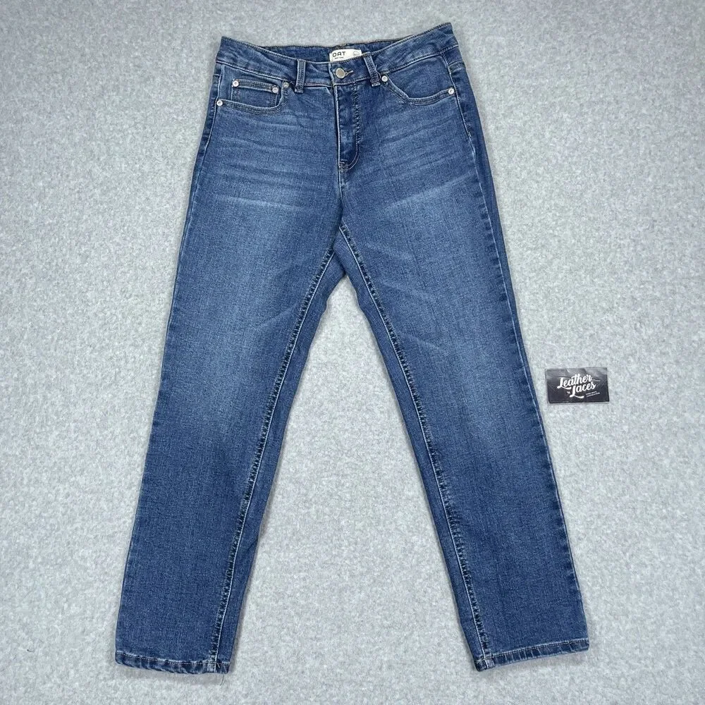 Oat New York Jeans Womens 4 / 27 x 27 Blue Slim Straight Mid Rise Ankle Denim